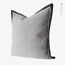 Axyaa Minimalist Gray & White Stitched Square Pillow for Living Room, Bedroom, Hotel