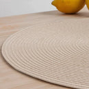 Axyaa Round Braided Cream Placemats for Dining Table - Set of 6