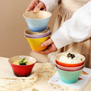 Axyaa Rainbow Gradient Ramen Bowls Set - 300ML Japanese Kitchen Tableware