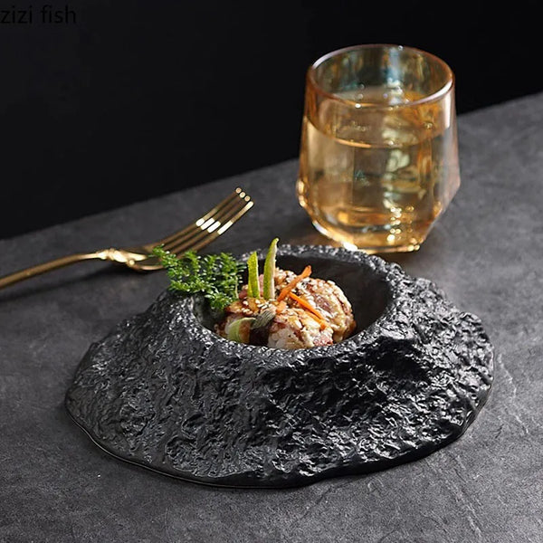 Axya Irregular Texture Ceramic Dining Plate Set