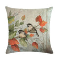 Axyaa Retro Bird Branch Linen Pillow Cover for Home Decor and Comfort
