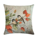 Axyaa Retro Bird Branch Linen Pillow Cover for Home Decor and Comfort