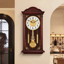 Axyaa Vintage Wooden Quartz Wall Clock for Living Room Home - Silent European Design