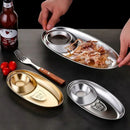 Axyaa Stainless Steel Golden Snack Plate for Food Serving - Restaurant Quality