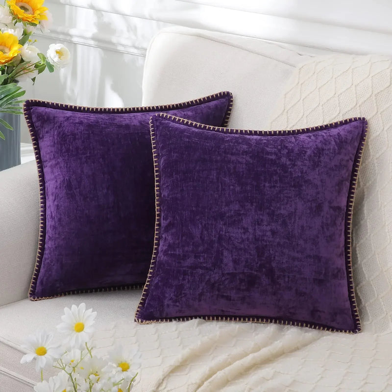 Chenille Cushion Cover 45x45 - Luxury Sofa Throw Pillow Case for Living Room Decor