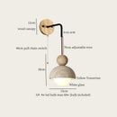 Axyaa Stone Glass LED Wall Light 70CM Adjustable Yellow Travertine Wabi Sabi Bedroom Lamp