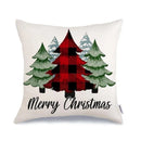 Axyaa Christmas Throw Pillow Covers - Festive Farmhouse Decor with Xmas Trees, Truck & Buffalo Plaid