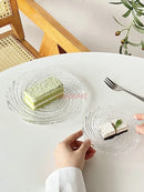 Axyaa Nebula Glass Cake Plate: Large Fruit & Dessert Snack Platter - Creative Western Dish