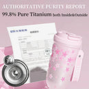 Axyaa Sakura Titanium Thermal Water Bottle - Stainless Steel Vacuum Tumbler
