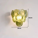 Axyaa Murano Glass Chandelier: Colorful Round Slice Shade Light Fixture