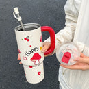 Axyaa Stainless Steel Insulated Tumbler with Straw - 30oz Large Capacity