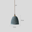 Axyaa Bule Ceramic LED Pendant Lamp Modern Nordic Hanging Light for Bedroom & Restaurant