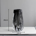Axyaa Gray Glass Vase Hydroponics Desk Decoration Floral Vases Room Aesthetic Decor