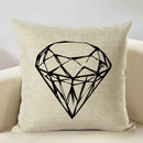Axyaa Geometry Cushion Cover - 45x45cm Linen Pillow Case for Home Decor