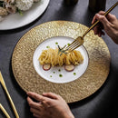 Axya Gold Edge Ceramic Dinner Plate Set for Restaurant, Steak, Dessert, Pasta, Fruit Salad