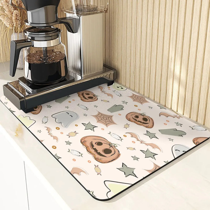 Axyaa Cute Ghost Pattern Coasters and Placemat Set