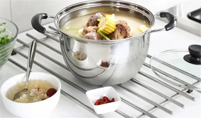 Axya Stainless Steel Double Bottom Soup Pot Multi-Purpose Cookware