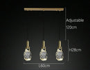Axyaa Crystal Stone Pendant Light Gold Copper Ceiling Lamp