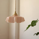 Axyaa Yellow Glass LED Pendant Light: Modern Nordic Hanging Lamp for Home Decor