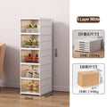 Axyaa Drop Front Shoe Storage Box Organizer Cabinet Rack