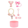 Axyaa 7pcs Cup Set for Stanley Tumbler: Straw, Cover, Cap, Boot, Stopper, Keychain, Sticker