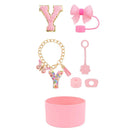 Axyaa 7pcs Cup Set for Stanley Tumbler: Straw, Cover, Cap, Boot, Stopper, Keychain, Sticker