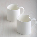 Axyaa Heart Mug Set - 2pcs 420ML White Bone  Espresso Cups