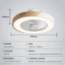 Axyaa Smart LED Ceiling Fan Light 6-Speed Remote Control 52CM Wood Living Room Bed
