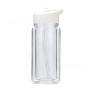Axyaa Double Layer 10oz Transparent Plastic Water Bottles with Straw Lid