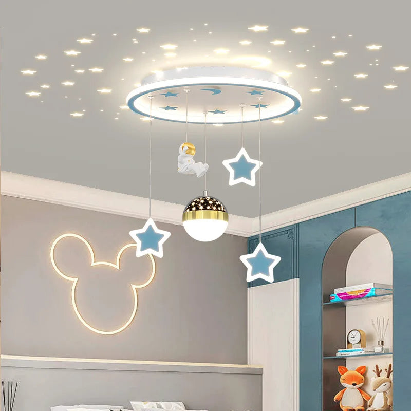 Axyaa Star Chandelier: Modern LED Kids Room Lighting Fixtures