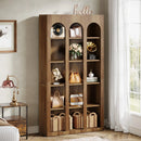 Axyaa 5-Tier Arched Display Bookcase, 70.87" Tall Vintage Bookshelf with Open Shelves