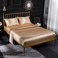 Axyaa Silky Satin Fitted Sheet Set - Soft & Smooth Solid Color Queen/King/Twin Size