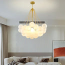 Nordic Frosted Glass Chandelier LED Pendant Light for Living Room - Axyaa