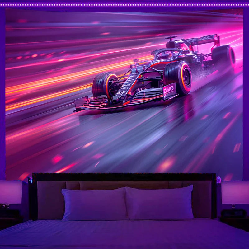 Axyaa Dream City Racing Tapestry - Bedroom Aesthetic Decor and Background Cloth