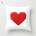 Axyaa Red Geometric Printed Cushion Cover for Fashionable Car Decoration