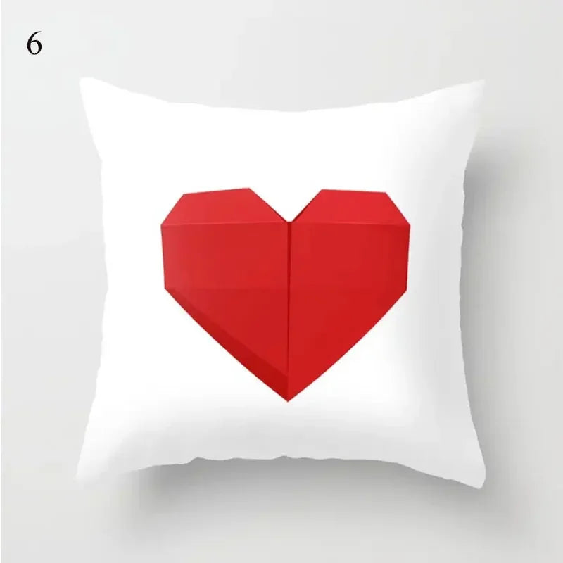 Axyaa Red Geometric Printed Cushion Cover for Fashionable Car Decoration