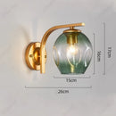 Axyaa Glass Lampshade Wall Lamp: Creative European Style LED Fixture for Bedroom, Living Room