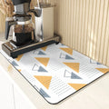 Axyaa Polygon Pattern Cup Mat Set - Absorbent Diatomaceous Earth Coasters