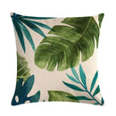 Axyaa Tropical Leaf Flax Pillowcase for Chic Living Room Decor