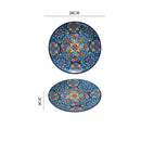 Axyaa Bohemian Large Ceramic Plate: Western Style for Home & Restaurant