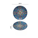 Axyaa Bohemian Ceramic Large Steak Plate for Home and Restaurant