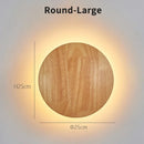 Axyaa Wooden LED Wall Lamp: Modern Minimalist Circular Design for Home Decor