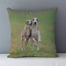 Axyaa Greyhound Printed Linen Cushion Cover - 45x45cm Square Sofa Bed Pillow