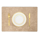 Axyaa Khaki Leather Placemats Set for Dining Table, Waterproof & Non-Slip Mats