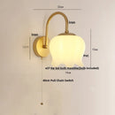 Axyaa Modern Iron LED Wall Sconce Pull Chain Switch Stair Light PVC Bedside Lamp