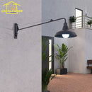 Axyaa Industrial Swing Arm Outdoor Wall Lamp LED E27 Rotatable Wall Mounted