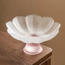 Axyaa Lotus Fruit Plate for Living Room Coffee Table, Pink Nut Refreshment Plate