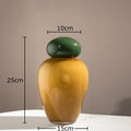 Axyaa Glass Vase with Cover: Decorative Desk & Room Aesthetic Floral Pot