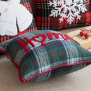 Axyaa Christmas Embroidered Plaid Pillowcase for Bed Sofa Decor