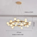 Axyaa White Glass Ball Black Gold Chandelier Bubble Hanging Lights